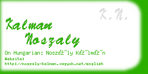 kalman noszaly business card